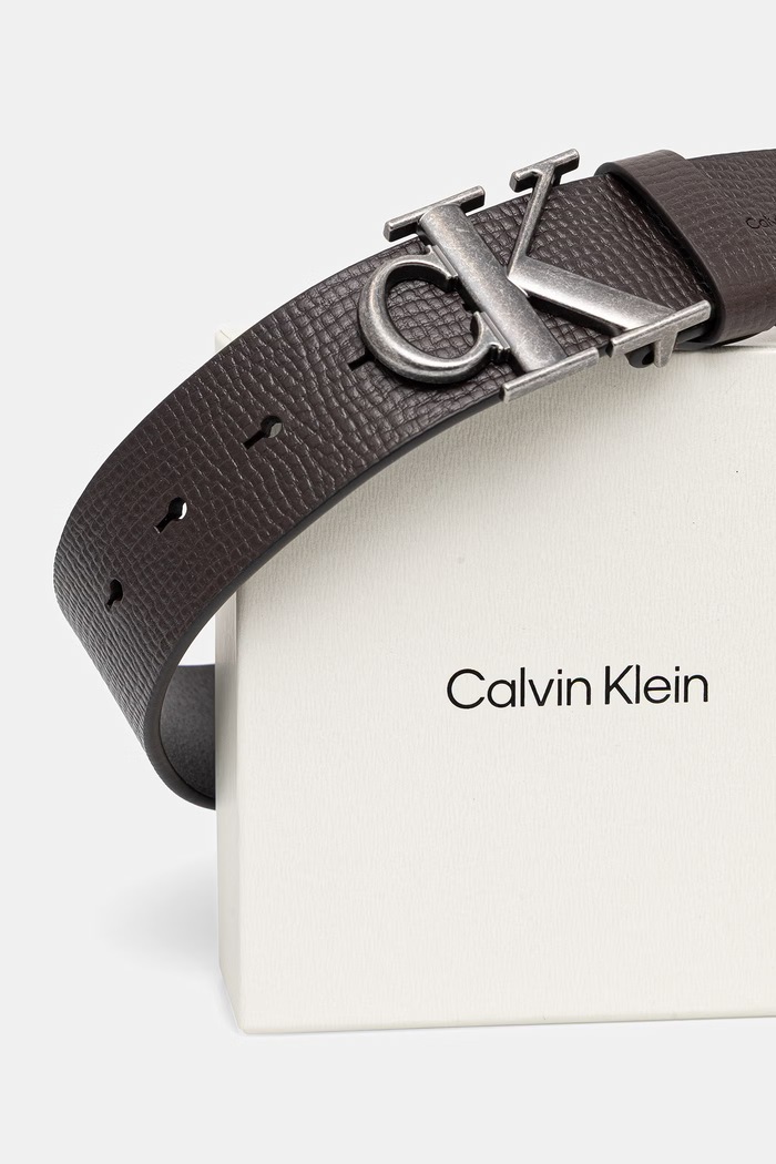 Doplňky Calvin Klein pásek pánský kožený LV04D7085G hnědá