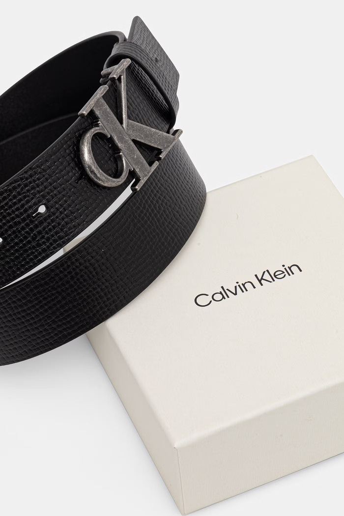 Doplňky Calvin Klein pásek pánský kožený LV04D7085G černá