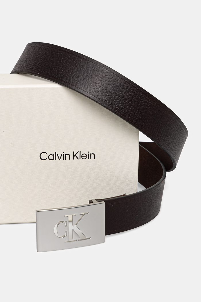 Doplňky Calvin Klein pásek pánský kožený LV04D7086G hnědá