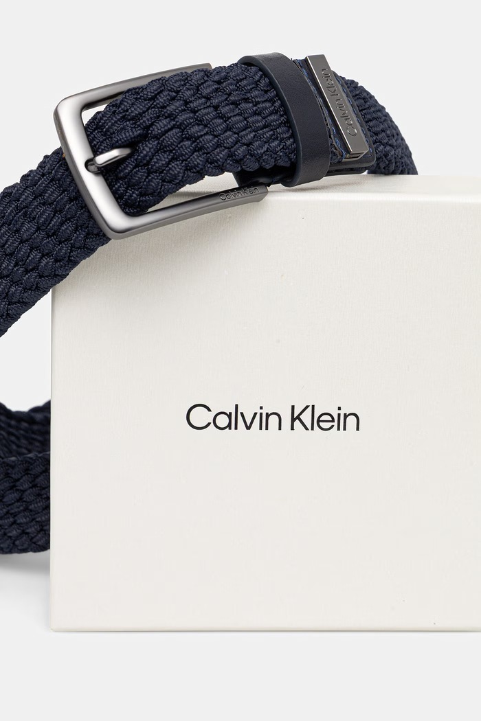 Doplnky Calvin Klein opasok pánsky LV04D7088G tmavomodrá