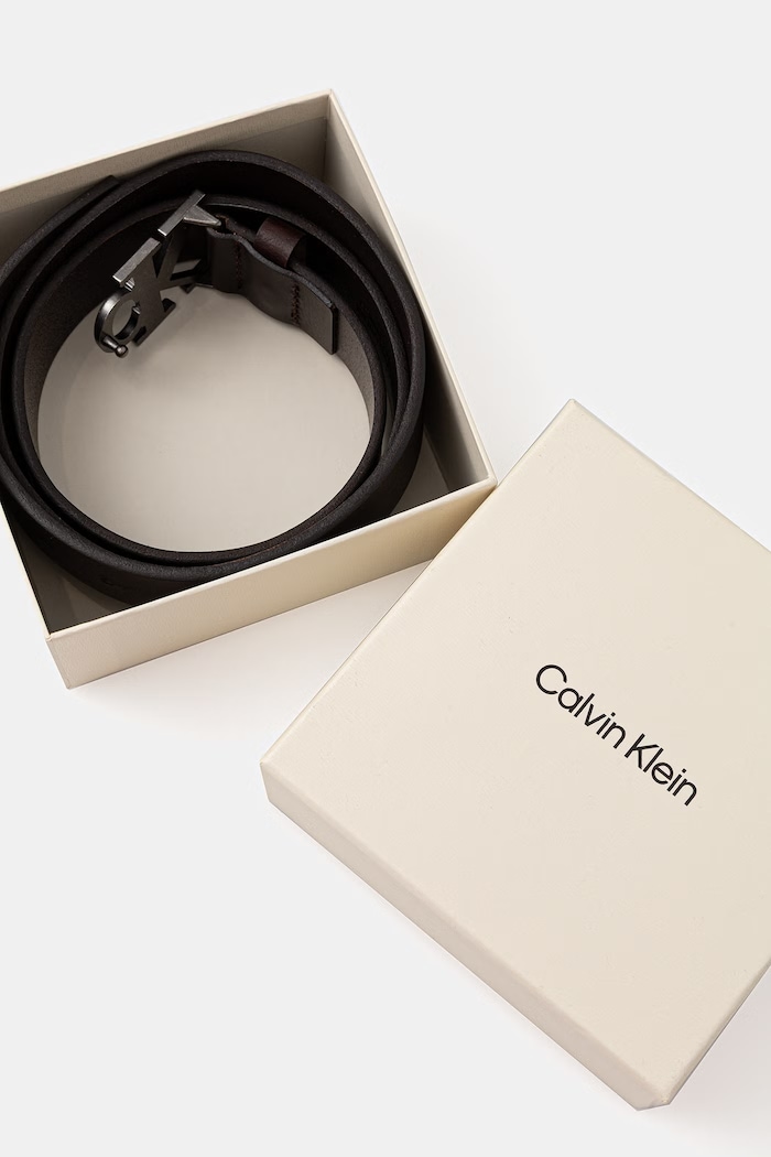 Doplnky Calvin Klein opasok pánsky kožený LV04D7091G hnedá