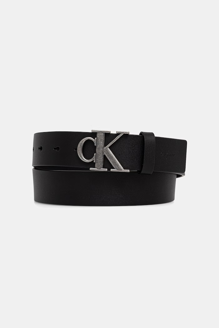 Calvin Klein opasok pánsky kožený čierna LV04D7091G