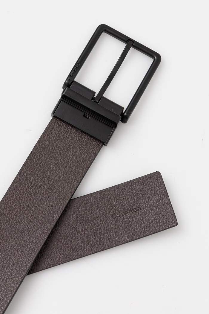 Calvin Klein obojstranný pánsky kožený opasok LV04D7118G čierna SS26