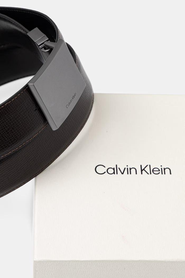 Calvin Klein pásek pánský kožený černá LV04D7119G