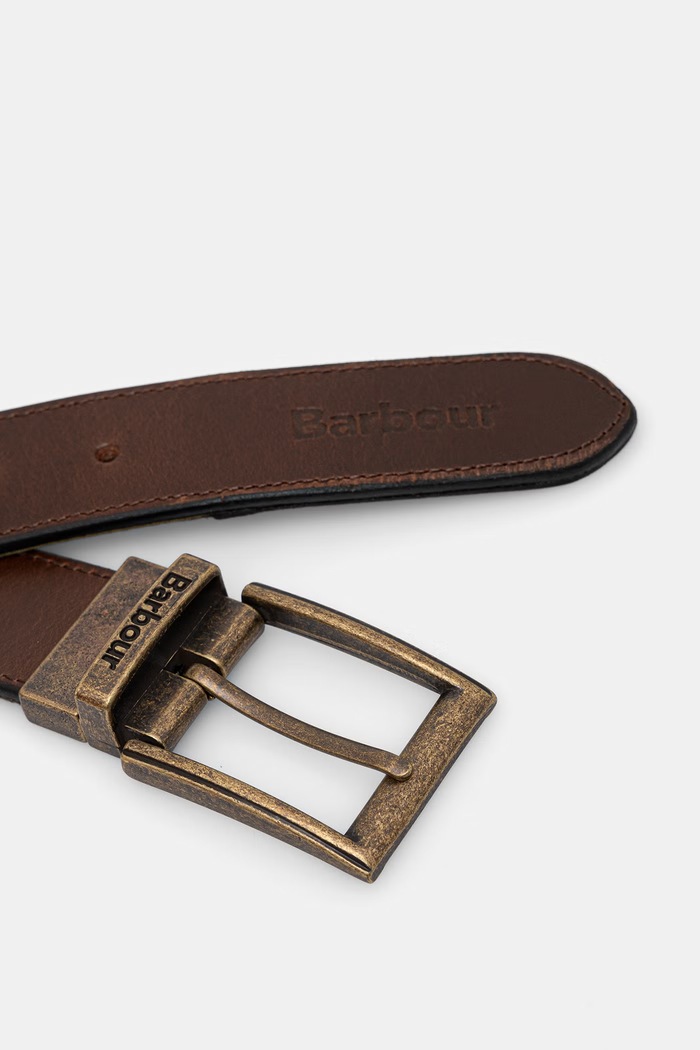Doplnky Barbour pánsky kožený opasok MAC0485 zelená