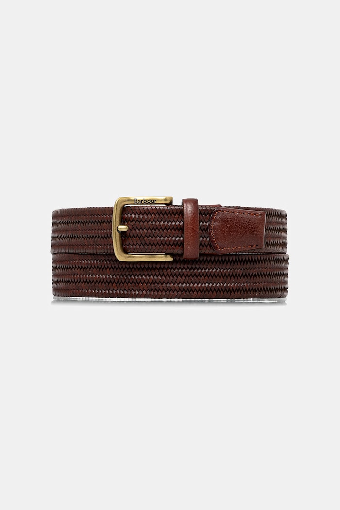 Barbour curea împletită pentru femei, din piele maro MAC0486