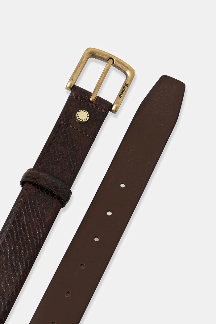 Barbour curea pentru bărbați din piele Jaspar MAC0487 maro SS26