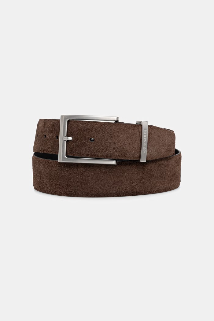 Semišový opasok Trussardi imitácia kože hnedá B311B000033N