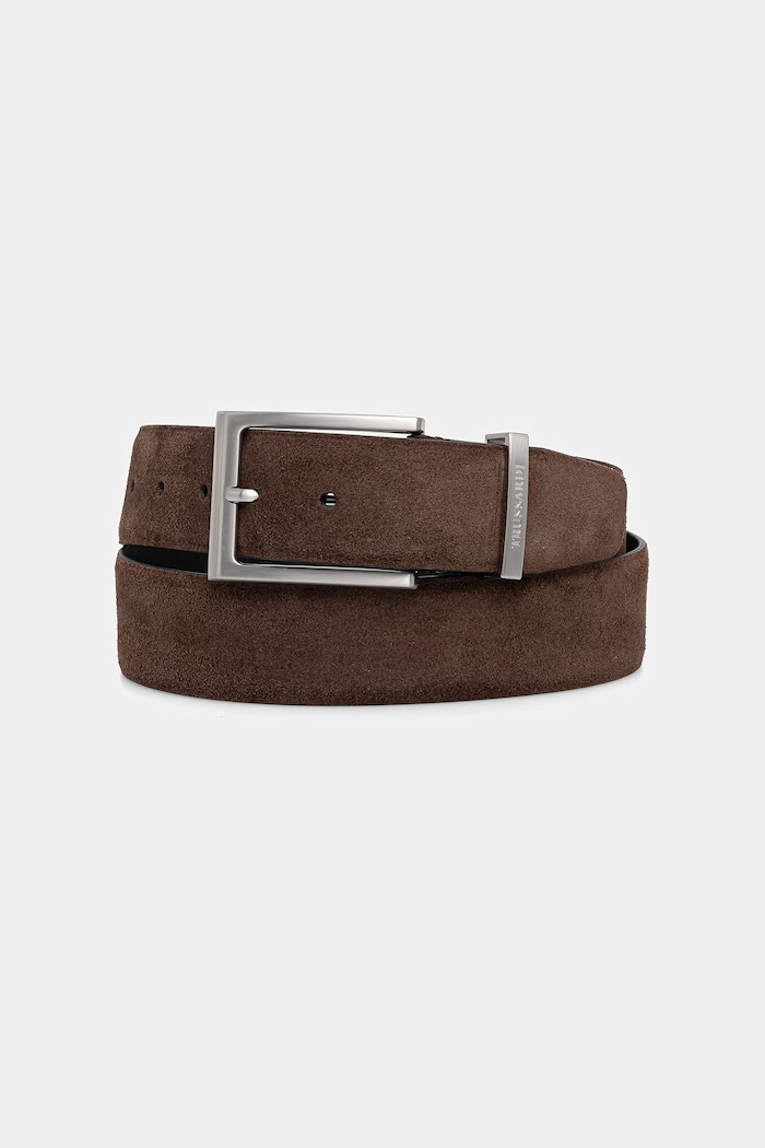 Semišový opasok Trussardi imitácia kože hnedá B311B000033N