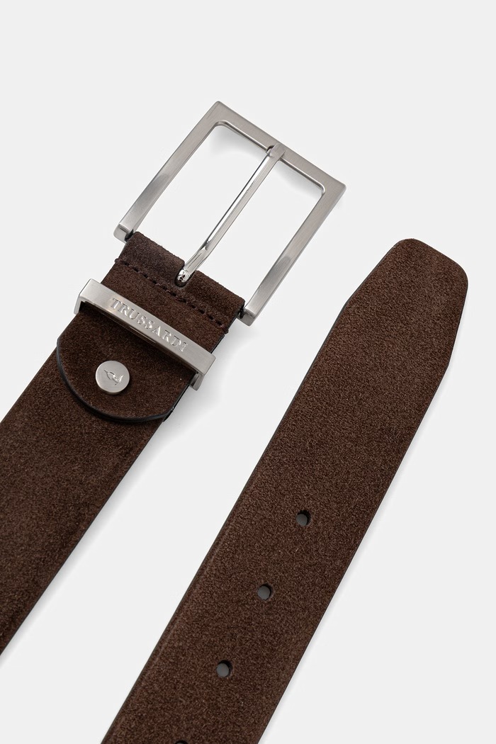 Semišový opasok Trussardi B311B000033N hnedá SS26
