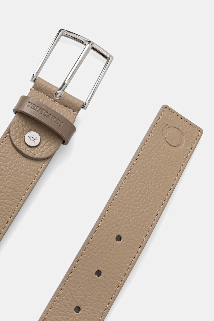 Kožený opasok Trussardi B349B000042N béžová SS26