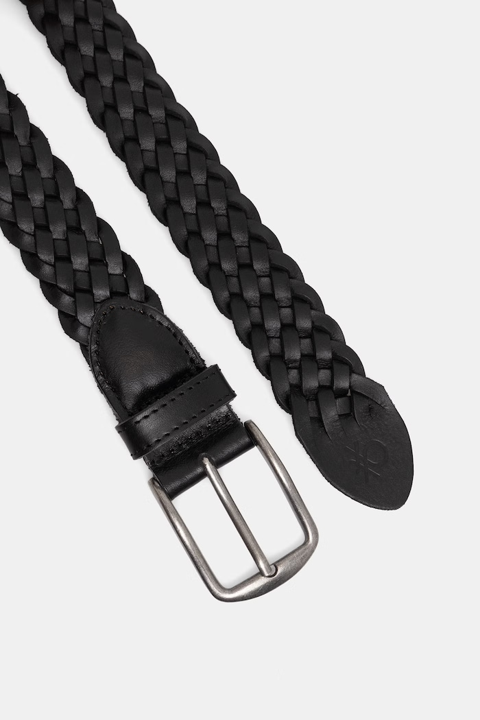 United Colors of Benetton curea pentru bărbați, din piele 6JDSVL00B negru SS26