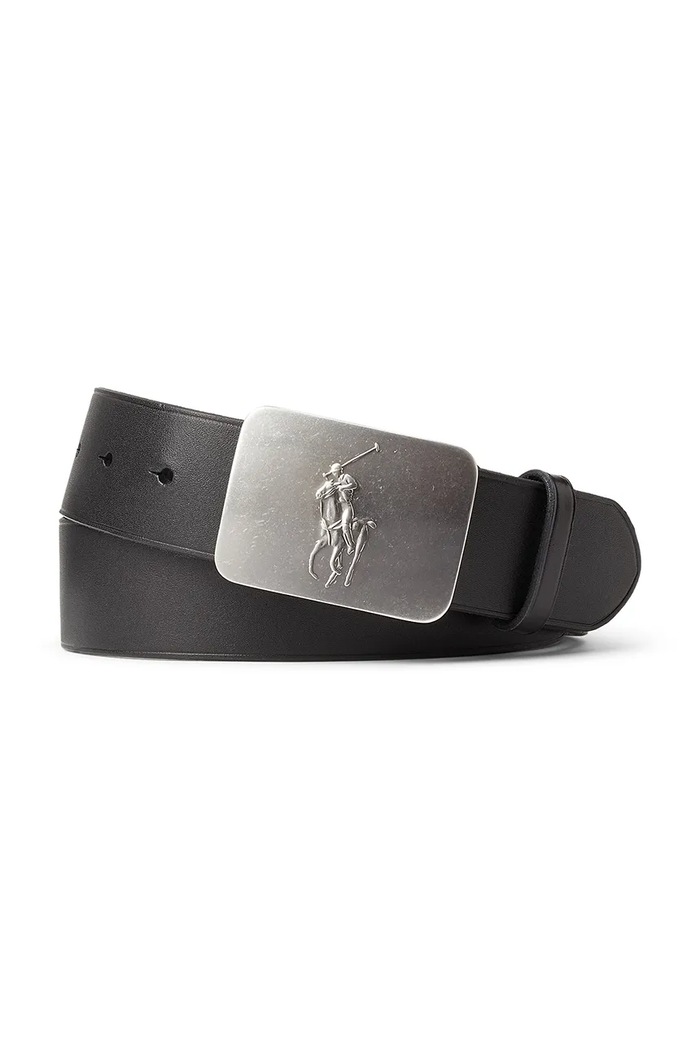 Polo Ralph Lauren Pasek męski skórzany czarny 405761965