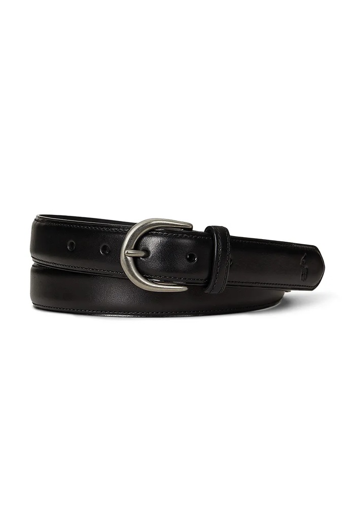 Δερμάτινη ζώνη Polo Ralph Lauren μαύρο 405978786