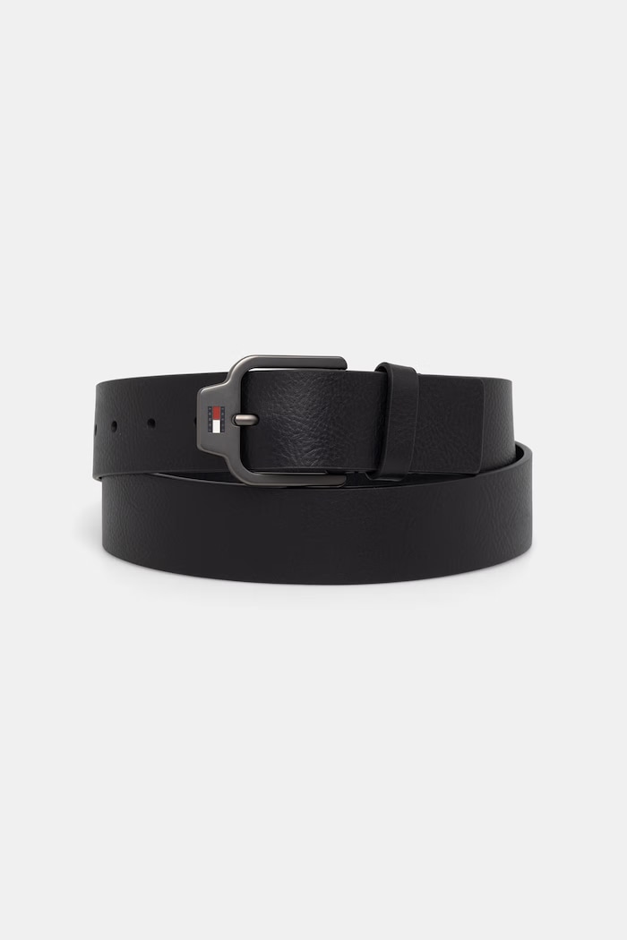 Tommy Jeans pas moški usnjeni črna AM0AM14236