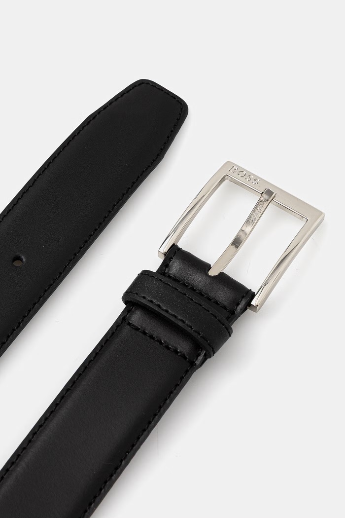 Kožený opasok BOSS 50538361 čierna SS26