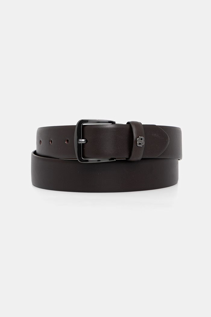 BOSS opasok pánsky kožený BB_Sz35 hnedá 50558852