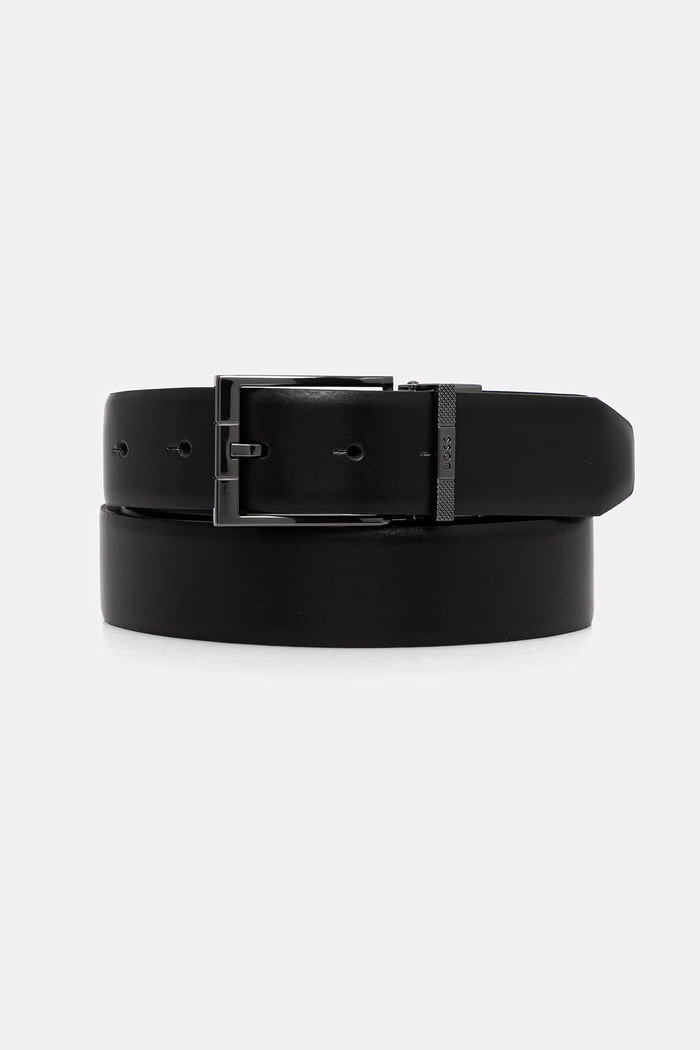 BOSS curea din piele cu catarame detașabile Gift Box negru 50563955