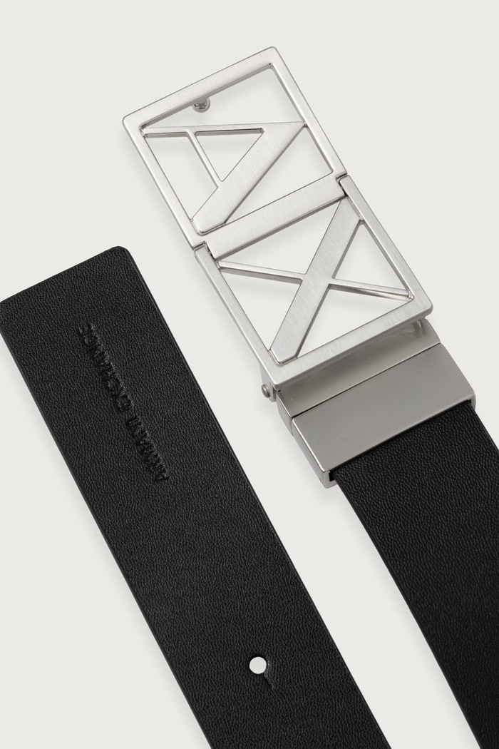 Armani Exchange Pasek dwustronny męski skórzany XM002664.AF22854 czarny SS26