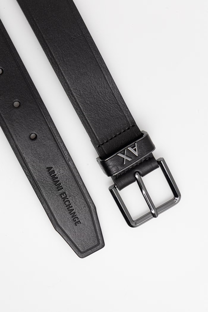 Armani Exchange curea pentru bărbați de piele XM002828.AF24901 negru SS26