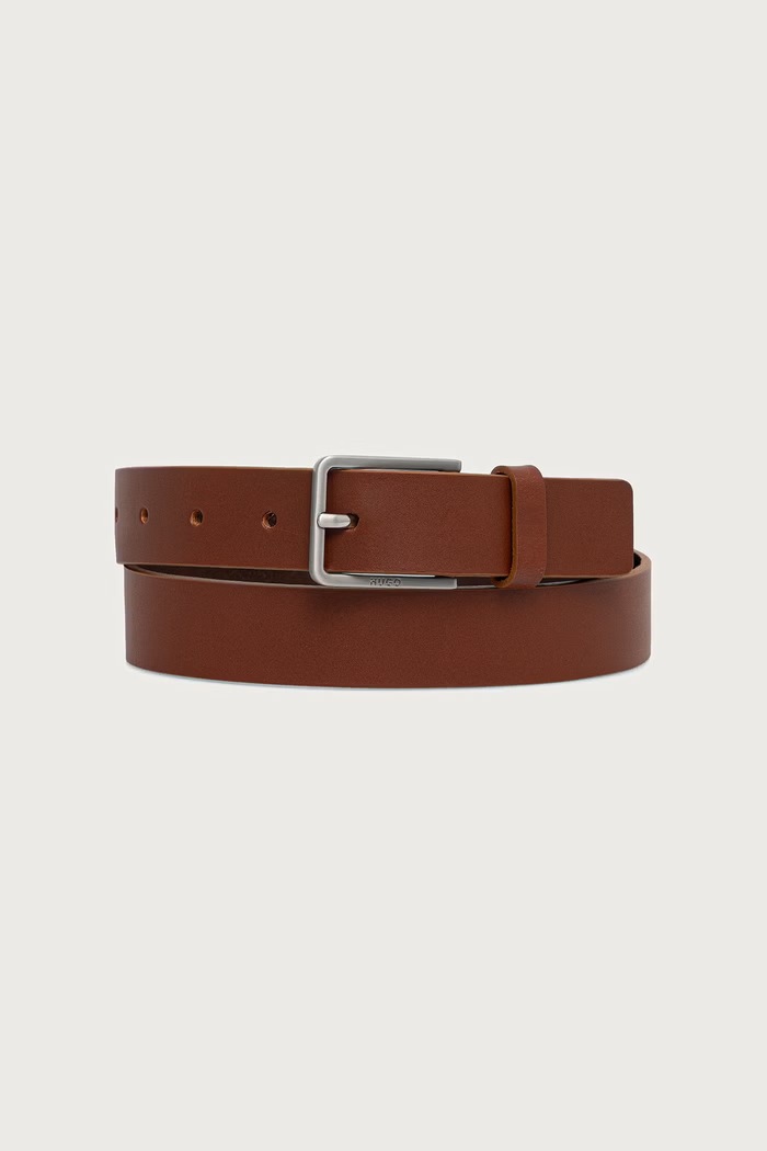 HUGO pásek pánský kožený Gael_Sz30 hnědá 50558778