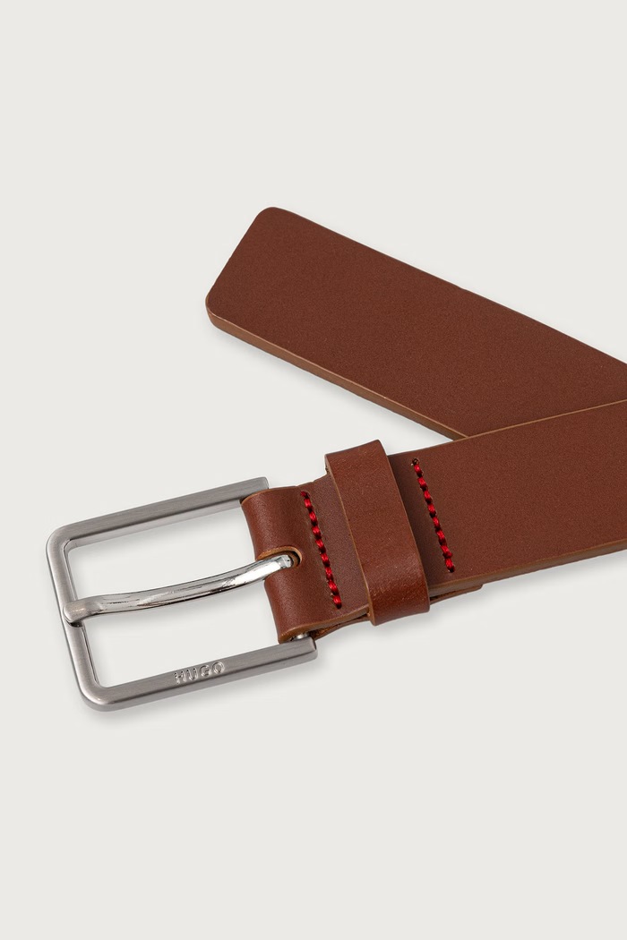 HUGO pásek pánský kožený Gael_Sz30 50558778 hnědá SS26