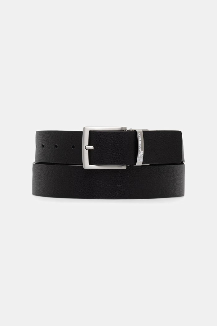 Karl Lagerfeld Jeans dvostranski pas moški usnjeni črna B2M33016