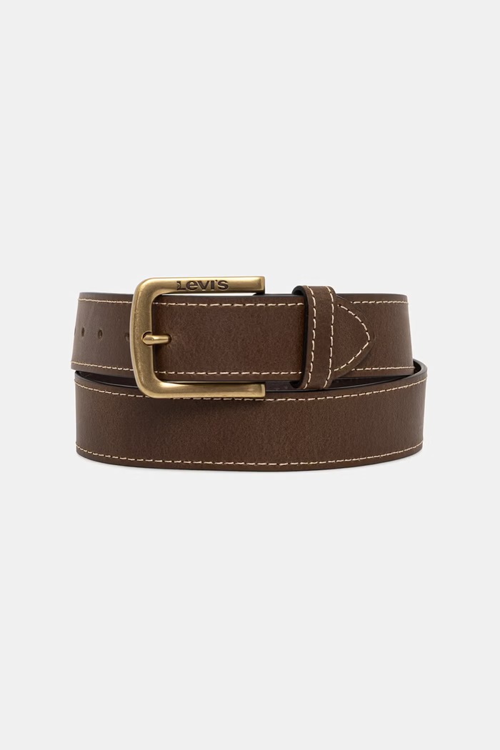 Kožený opasok Levi's LOIRE hnedá 000I6