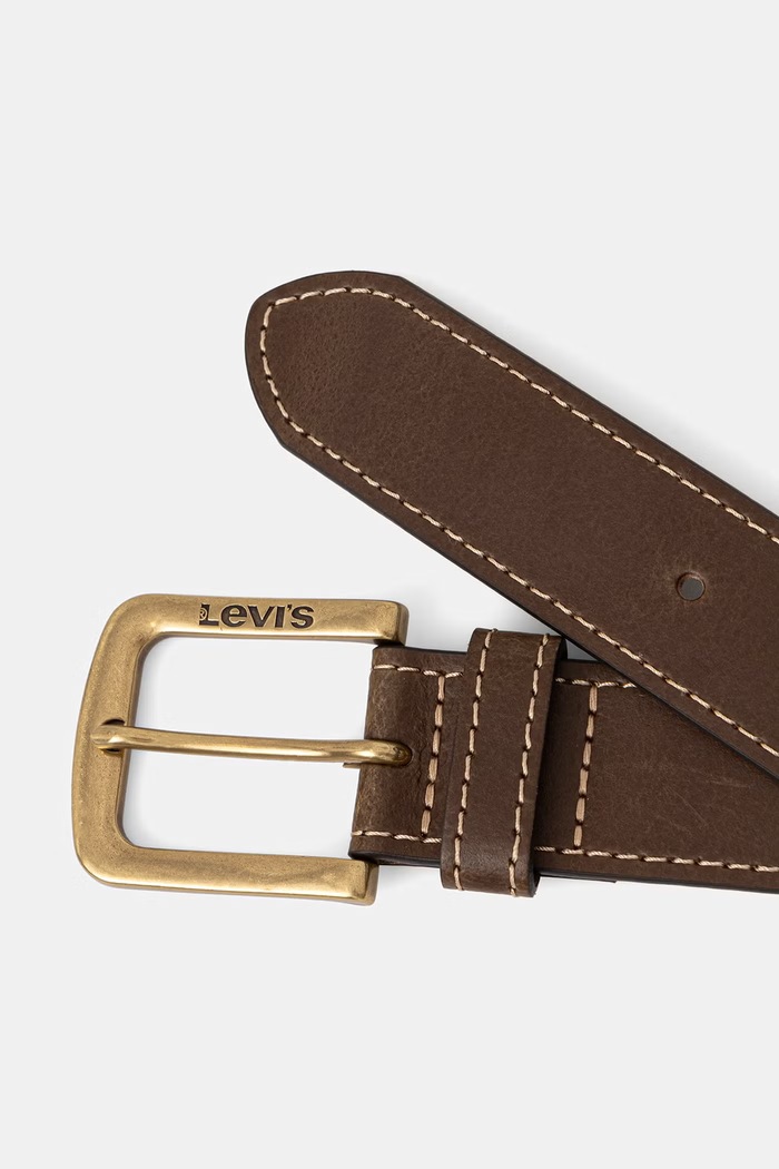 Kožený opasok Levi's LOIRE 000I6 hnedá SS26