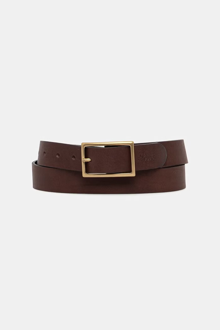 Kožený opasok Levi's RECTANGLE BUCKLE hnedá 004CH