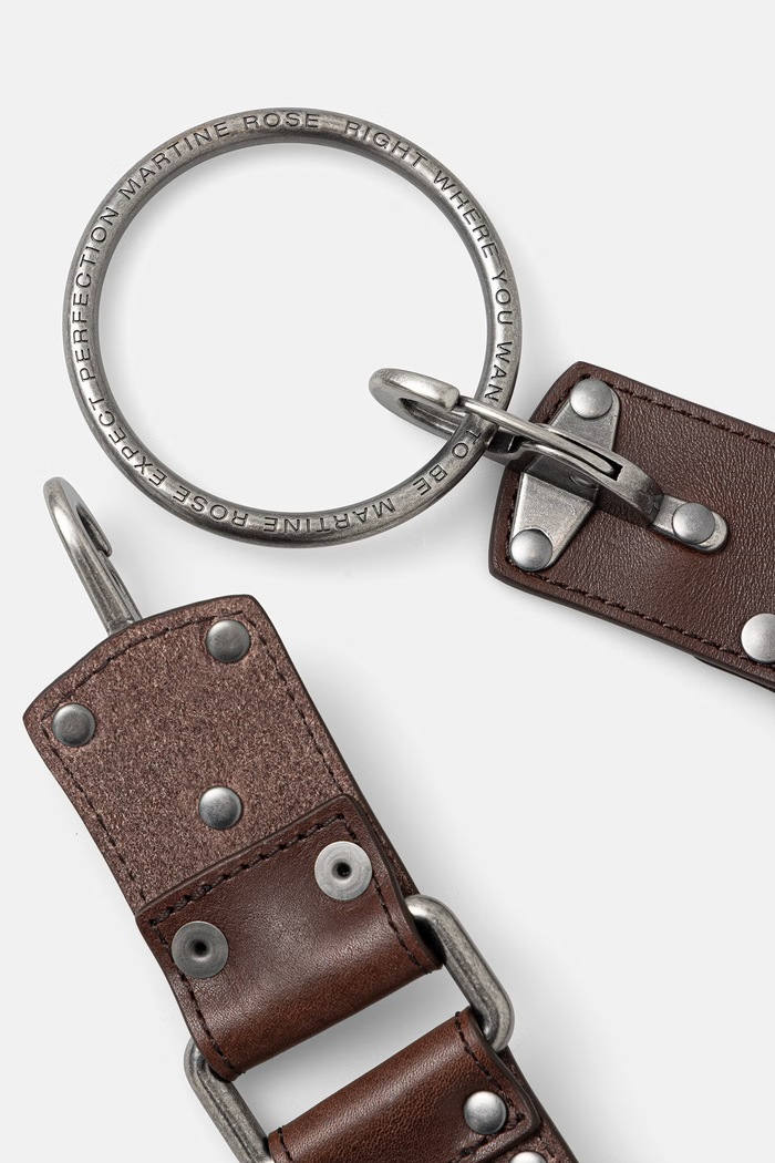 Martine Rose Studded O Ring pasek skórzany 1231LP25700 brązowy SS26