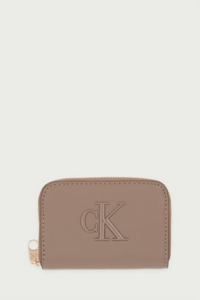 Calvin Klein Portfel damski z imitacji skóry beżowy LV04F1154G