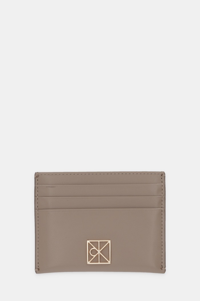 Kožené pouzdro na karty Calvin Klein Planet friendly béžová LV04F3317G