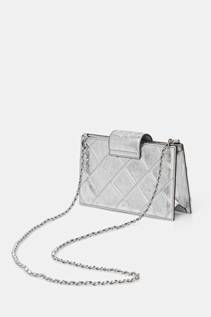 Doplňky Kožená kabelka Tory Burch Fleming 175190.040 stříbrná
