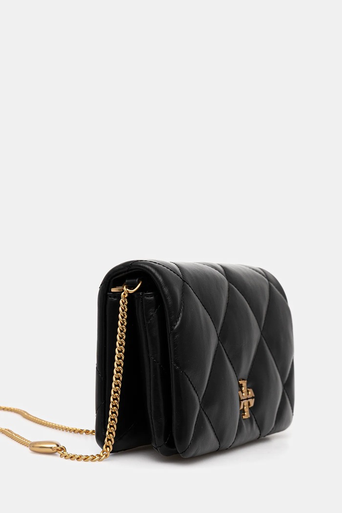Tory Burch poșetă de piele Kira Diamond 162139.001 negru SS26