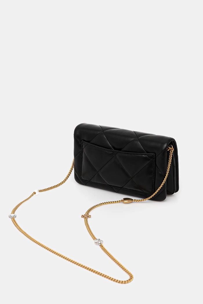 Accesorii Tory Burch poșetă de piele Kira Diamond 162139.001 negru