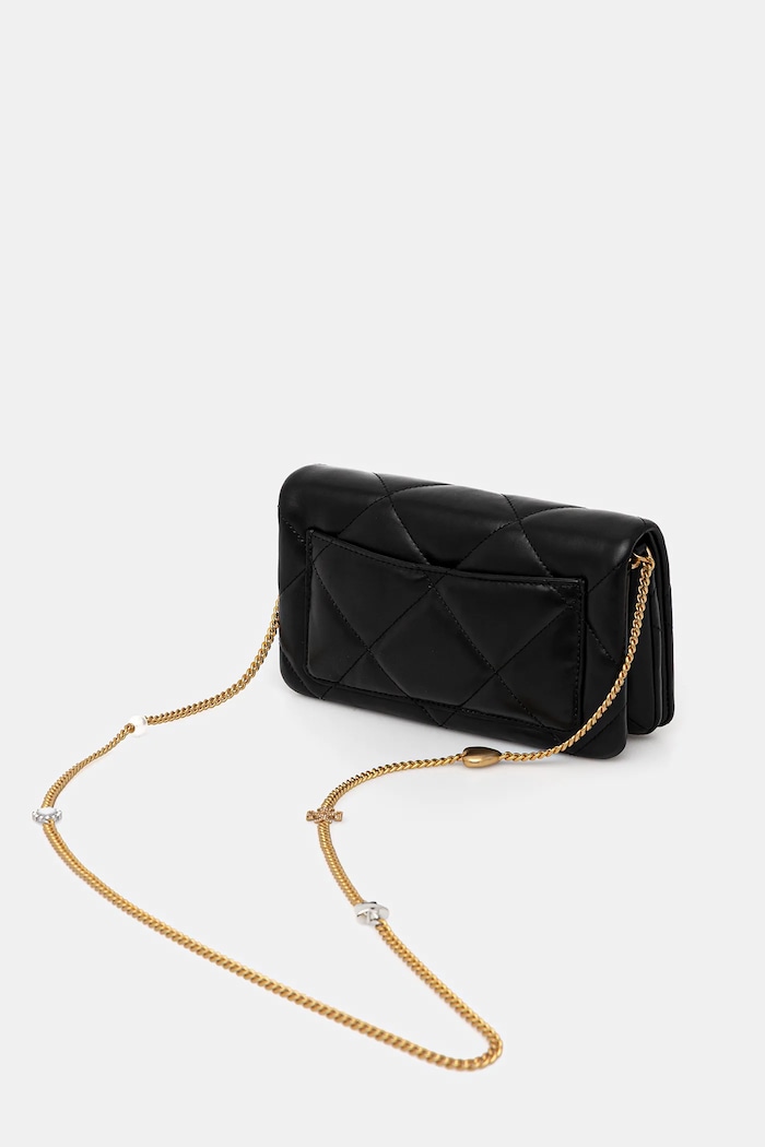 Accesorii Tory Burch poșetă de piele Kira Diamond 162139.001 negru