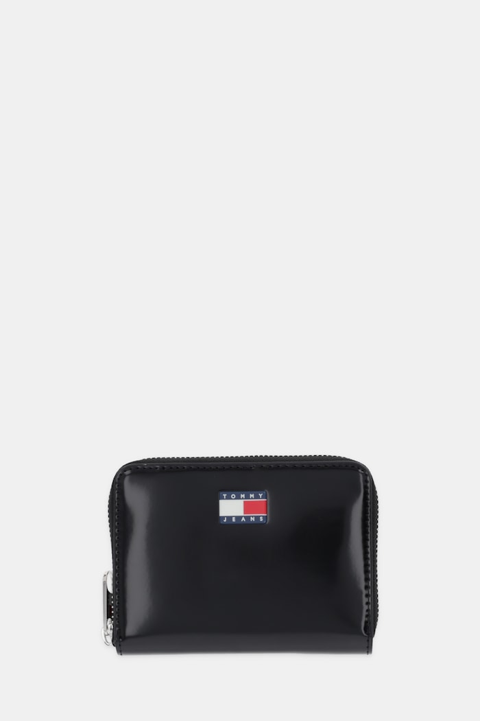 Tommy Jeans portfel drobny wzór czarny AW0AW18090