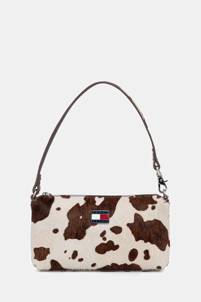 Tommy Jeans torebka skórzana skóra licowa beżowy AW0AW18091