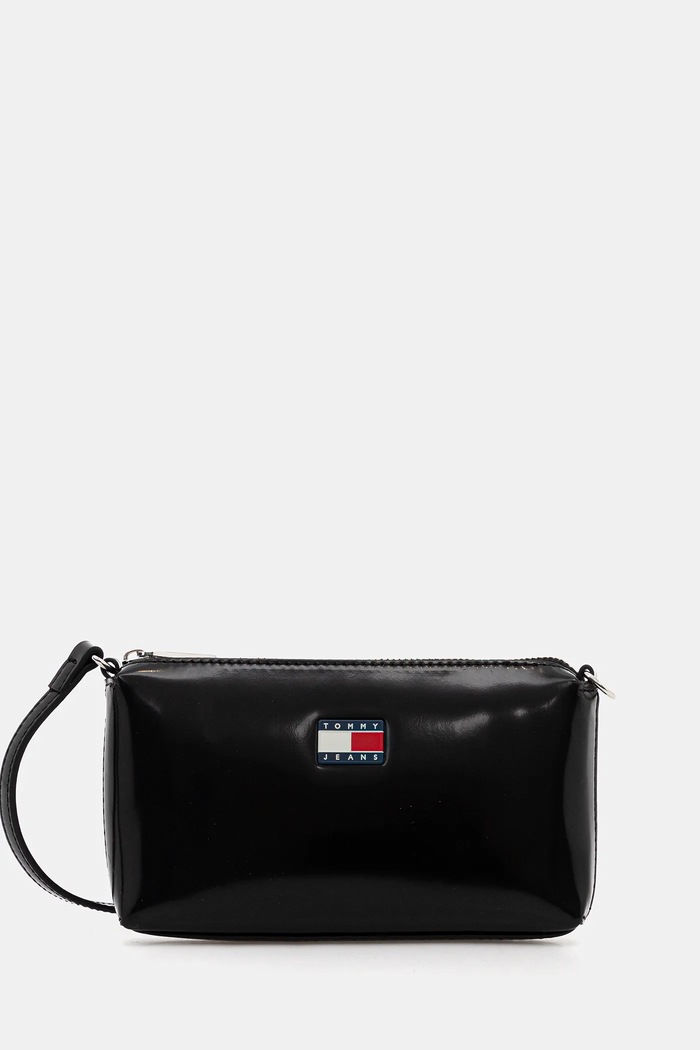 Kabelka Tommy Jeans imitácia kože čierna AW0AW18092