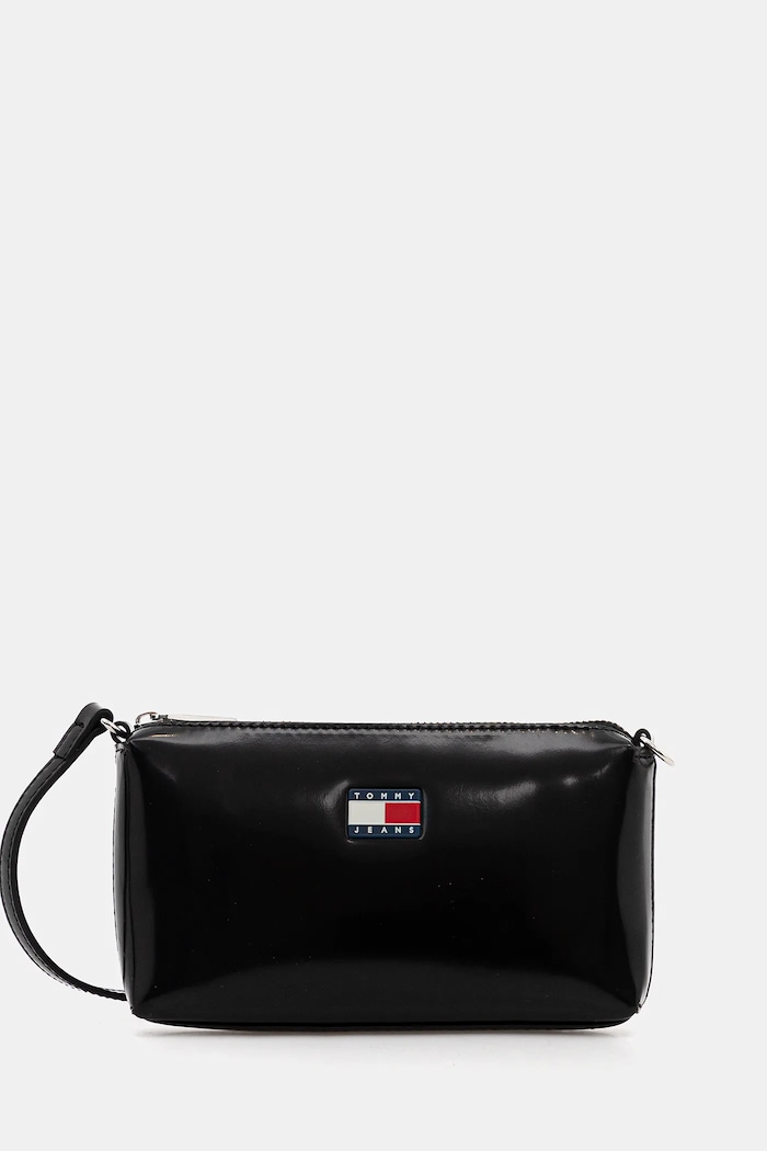 Kabelka Tommy Jeans imitácia kože čierna AW0AW18092