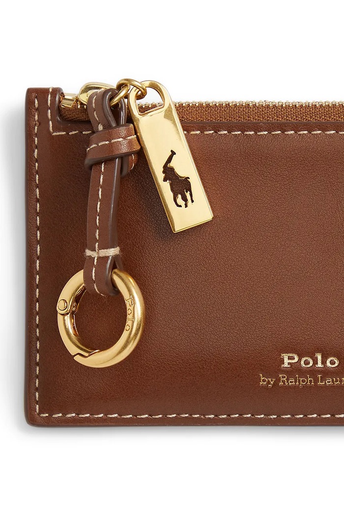 Δερμάτινο πορτοφόλι Polo Ralph Lauren καφέ 427P04988