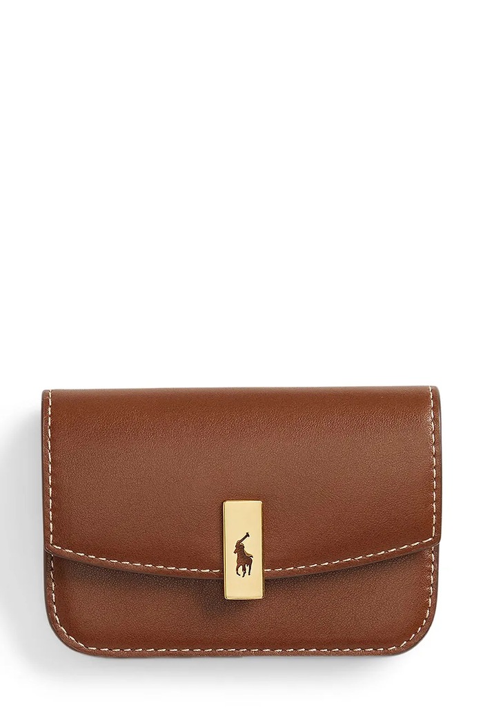 Δερμάτινο πορτοφόλι Polo Ralph Lauren απλό καφέ 427P04990