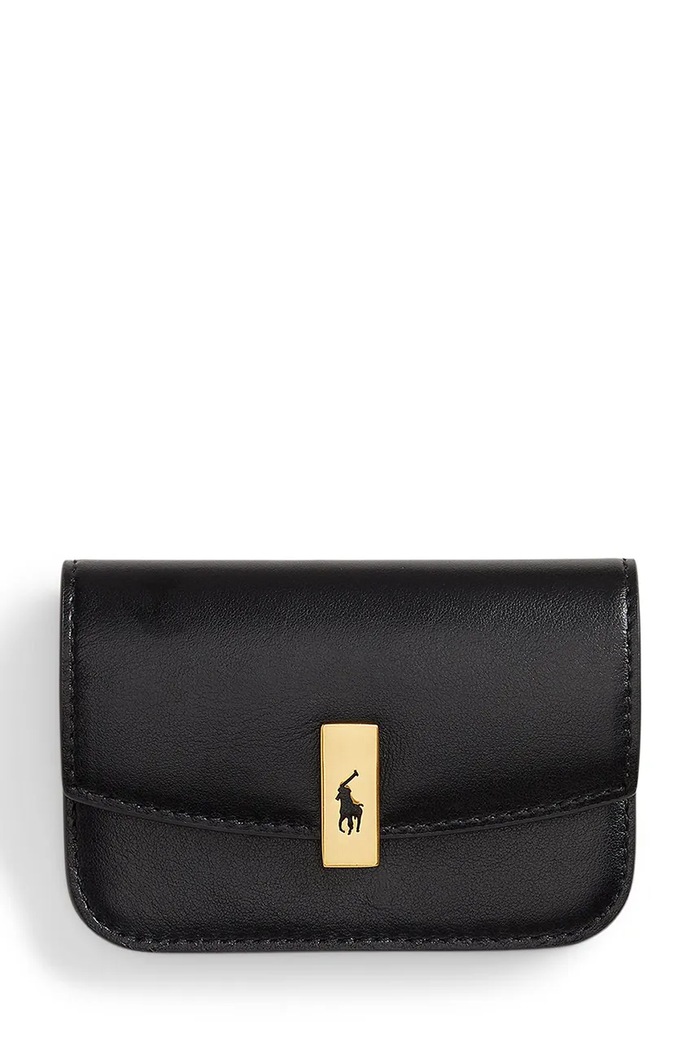 Δερμάτινο πορτοφόλι Polo Ralph Lauren απλό μαύρο 427P04990