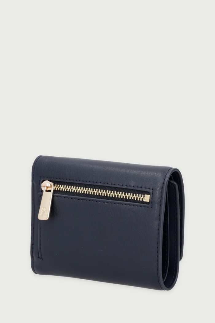 Tommy Hilfiger portfel damski z imitacji skóry AW0AW18129 granatowy SS26