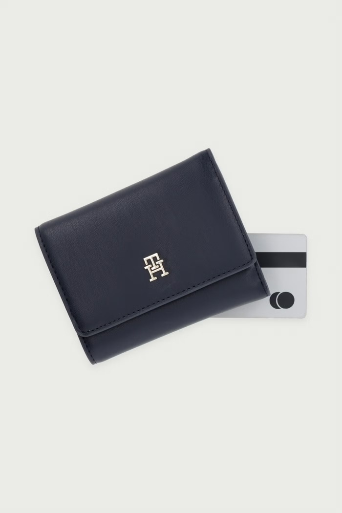 Tommy Hilfiger portfel damski z imitacji skóry granatowy AW0AW18129