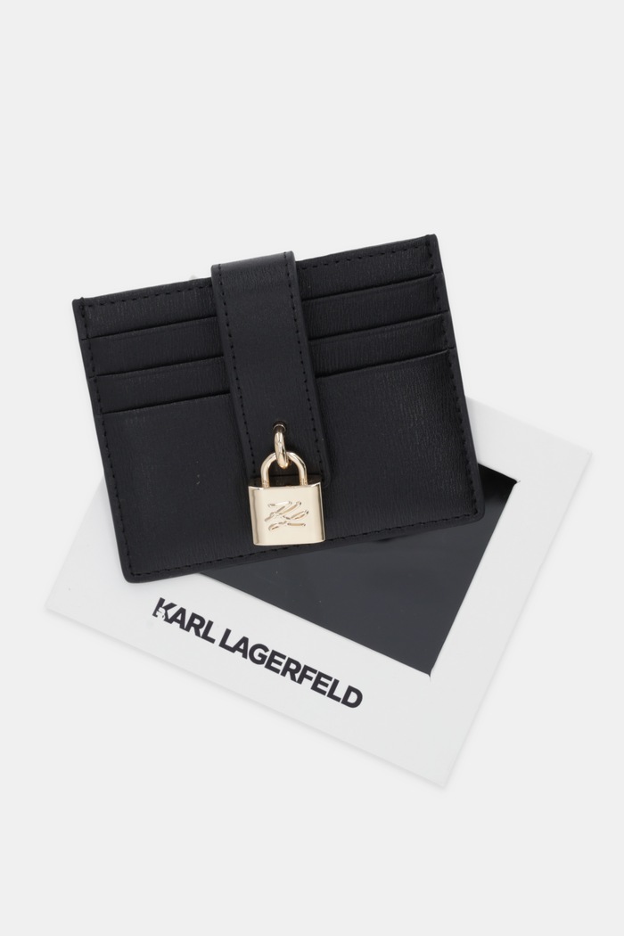 Kožené puzdro na karty Karl Lagerfeld K/AUTOGRAPH čierna B1W32025