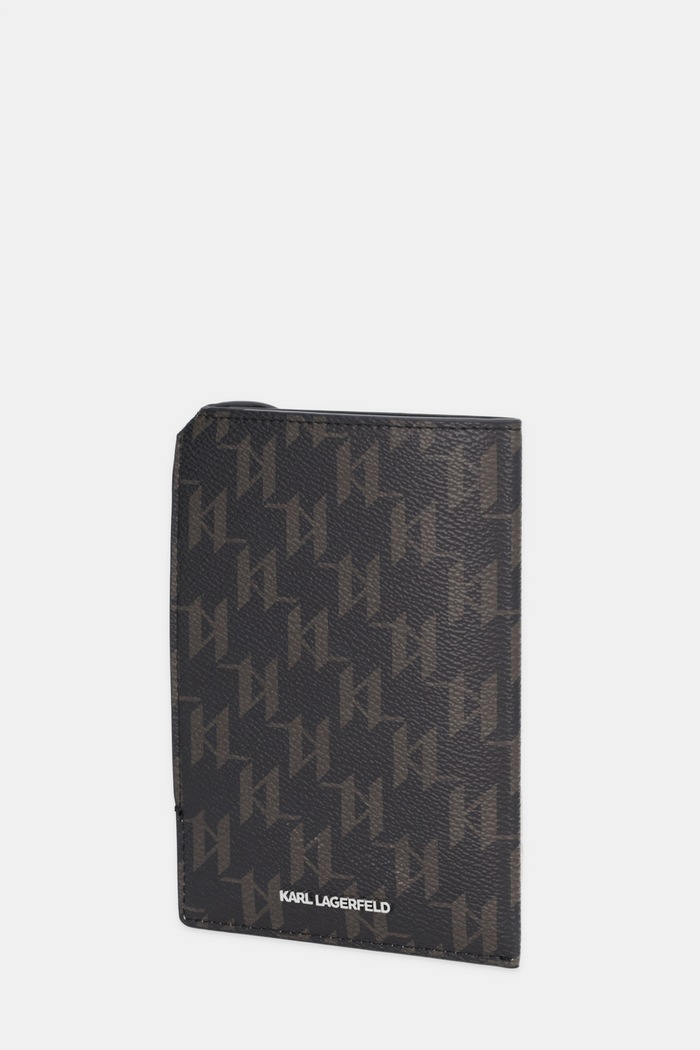 Puzdro na pas Karl Lagerfeld IKON MONOGRAM B1W32017 hnedá SS26