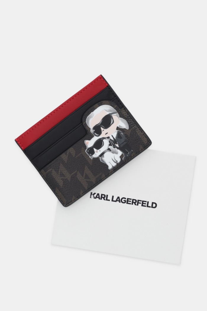 Puzdro na karty Karl Lagerfeld IKON MONOGRAM hnedá B1W32018