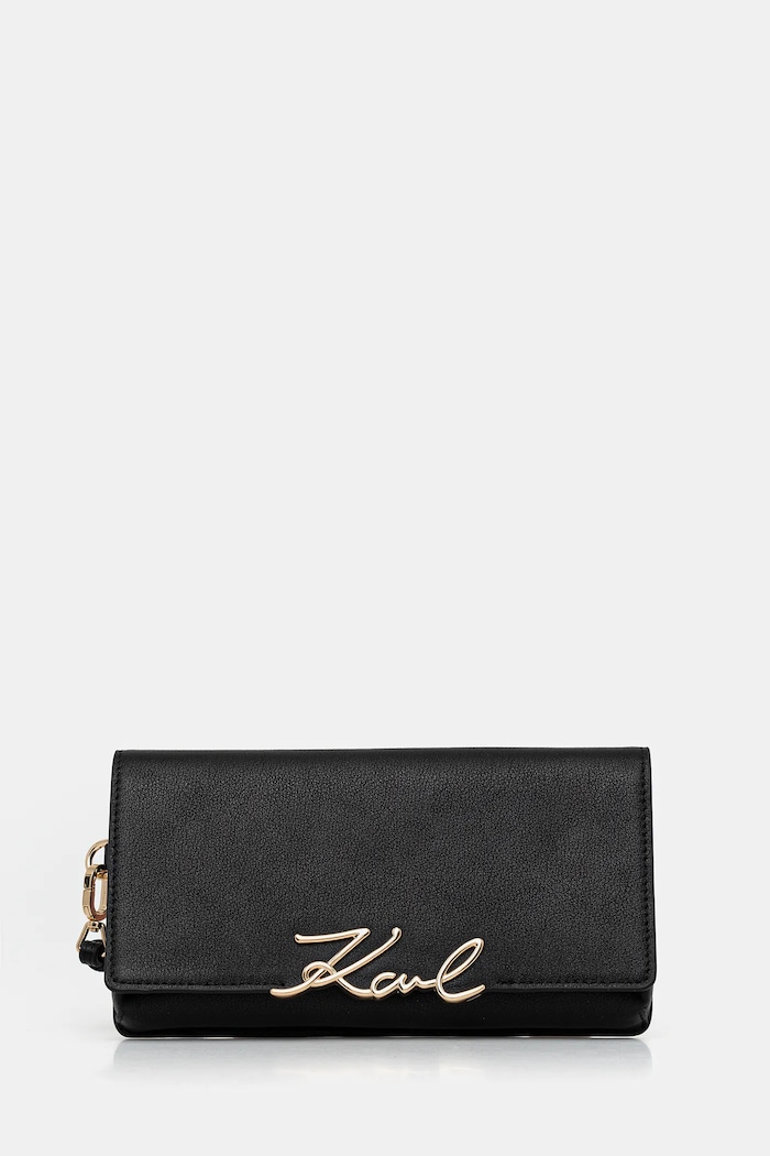 Karl Lagerfeld portofel de piele K/SIGNATURE piele negru B1W32033